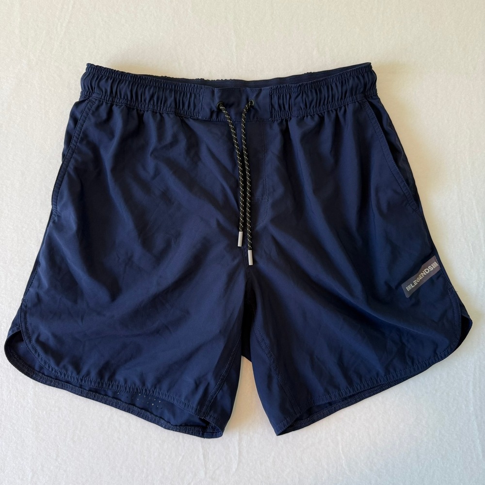 Legends Luca 7" Inseam Unlined Athletic Training Shorts Navy Blue Mens Large